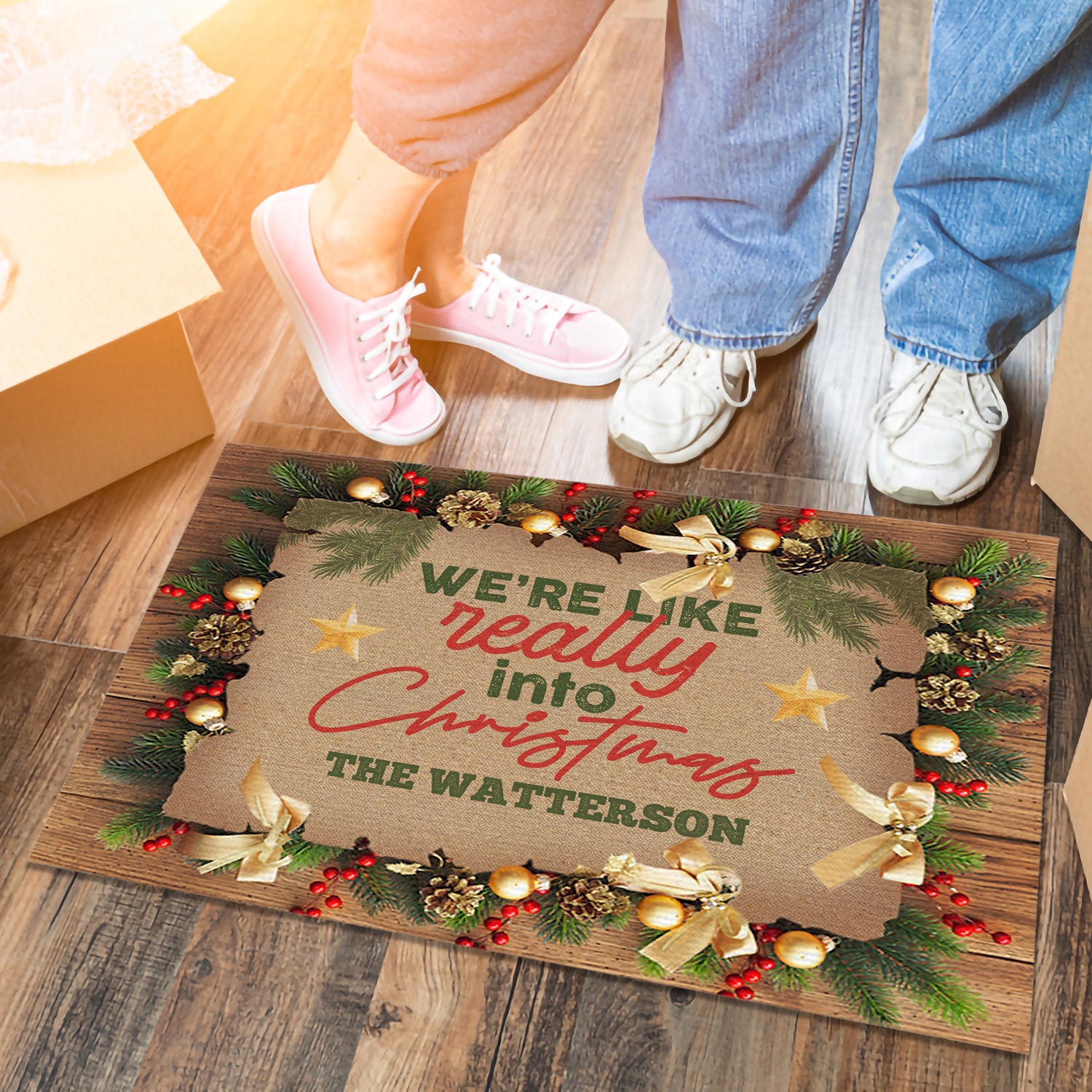 9kng. Into Christmas (sample Design) Doormat Mockup 6