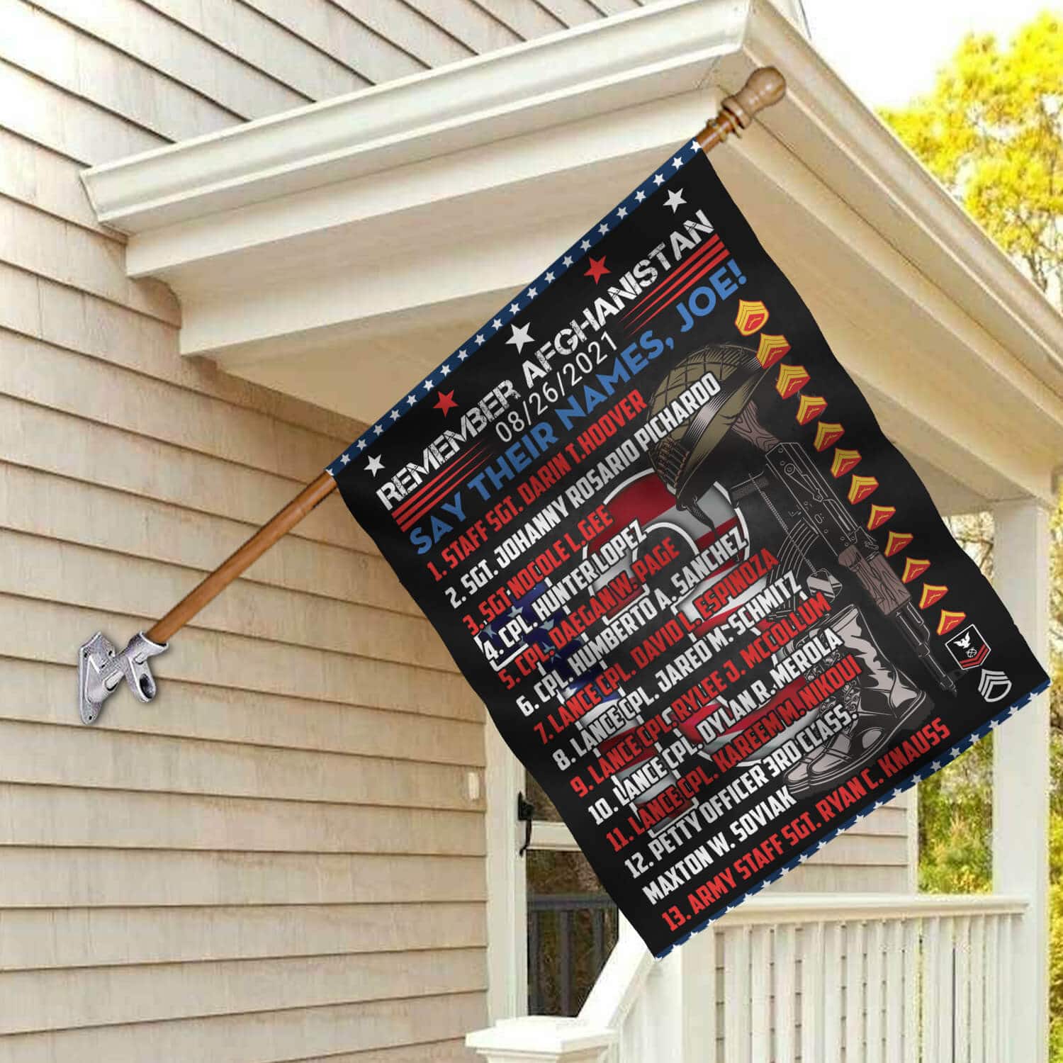 1tm. Remember Afghanistan Joe 30x40 (1) House Flag Mockup 2