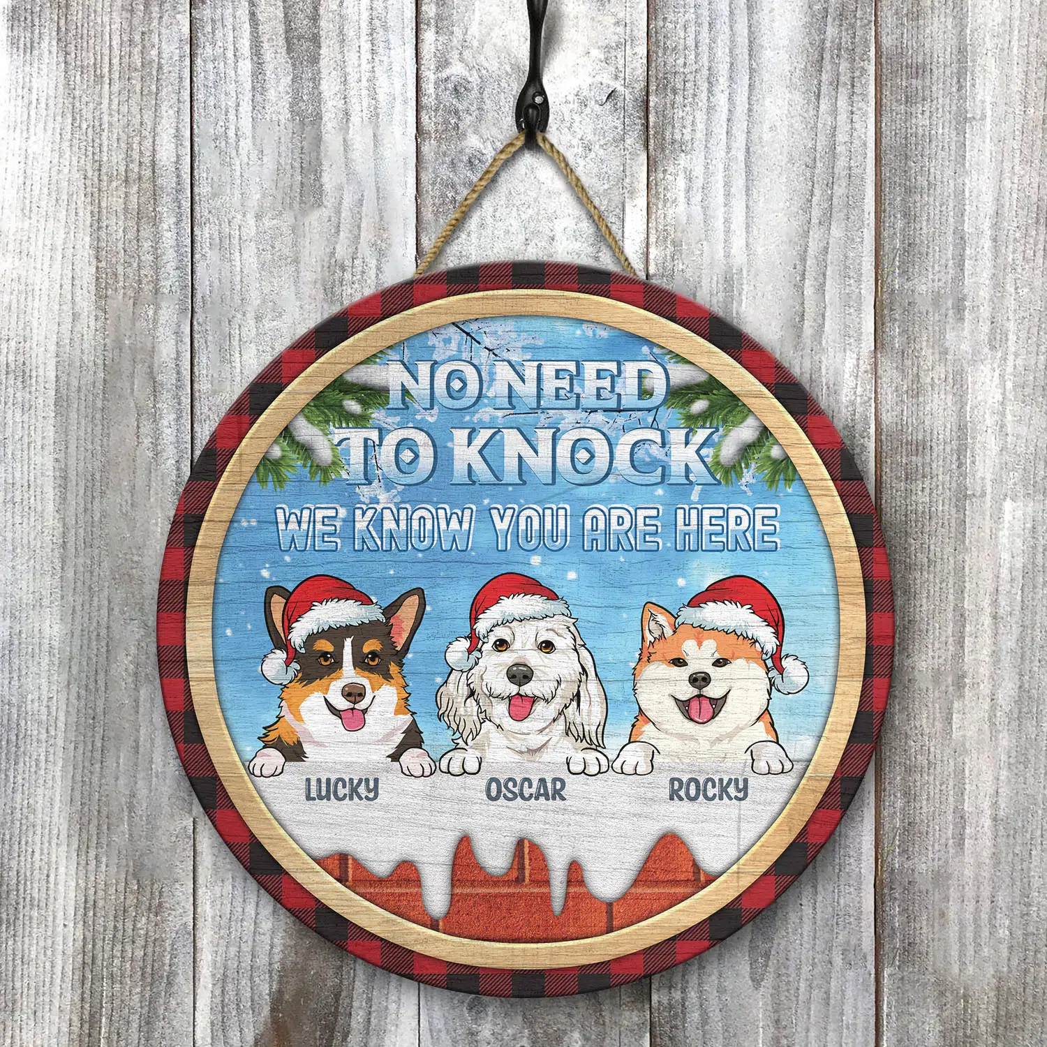 8vt. No Need To Knock Dog Breeds (sample Design 3) Door Sign Mockup 8