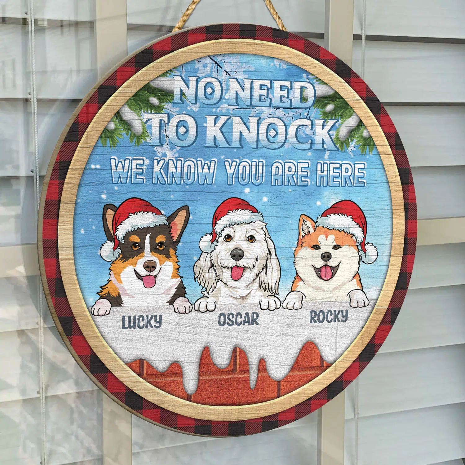 8vt. No Need To Knock Dog Breeds (sample Design 3) Door Sign Mockup 14