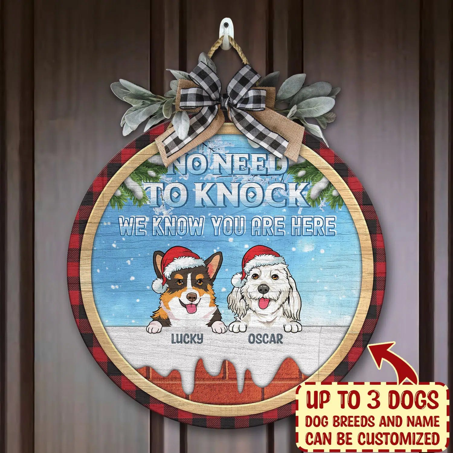 8vt. No Need To Knock Dog Breeds Door Sign Mk2