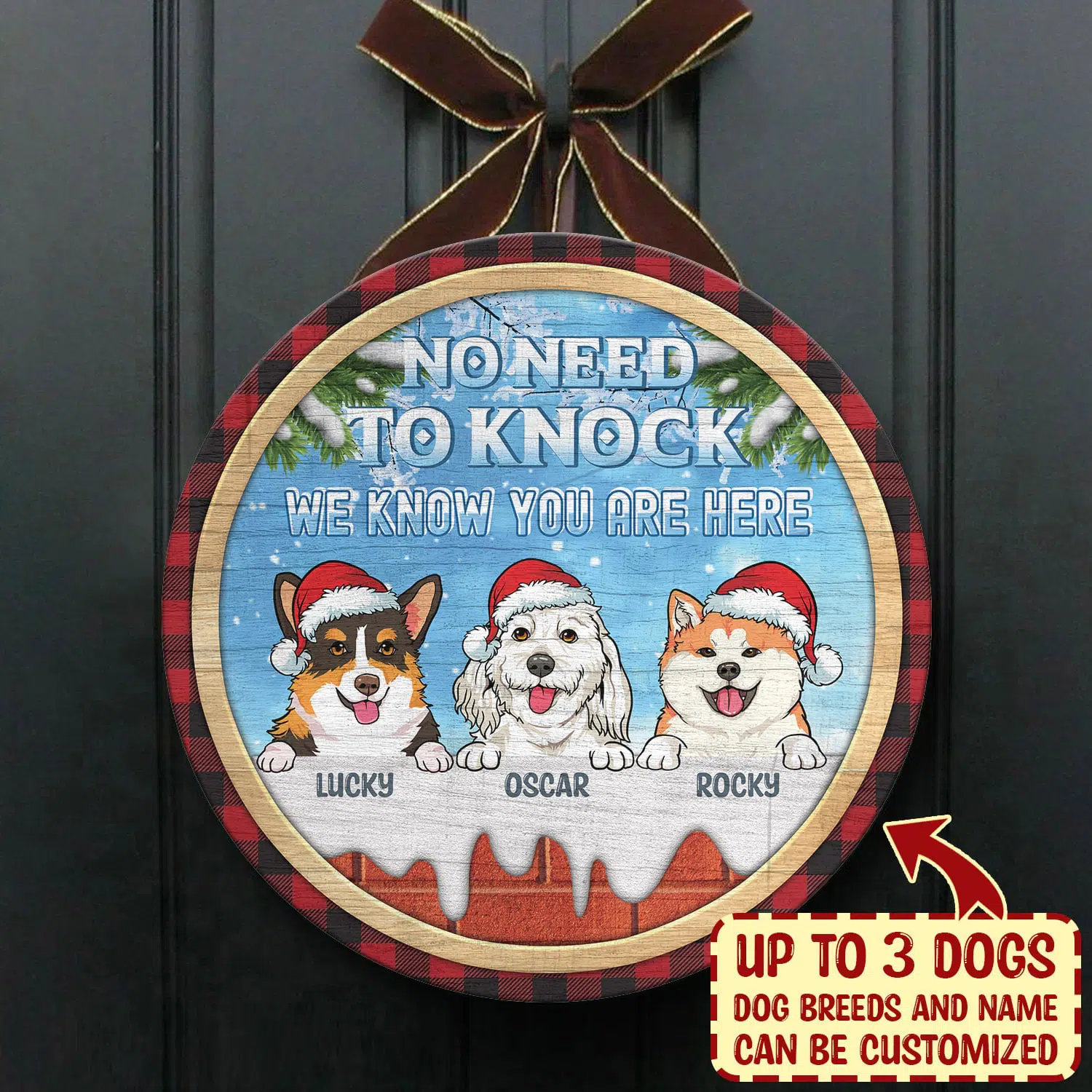 8vt. No Need To Knock Dog Breeds Door Sign Mk3