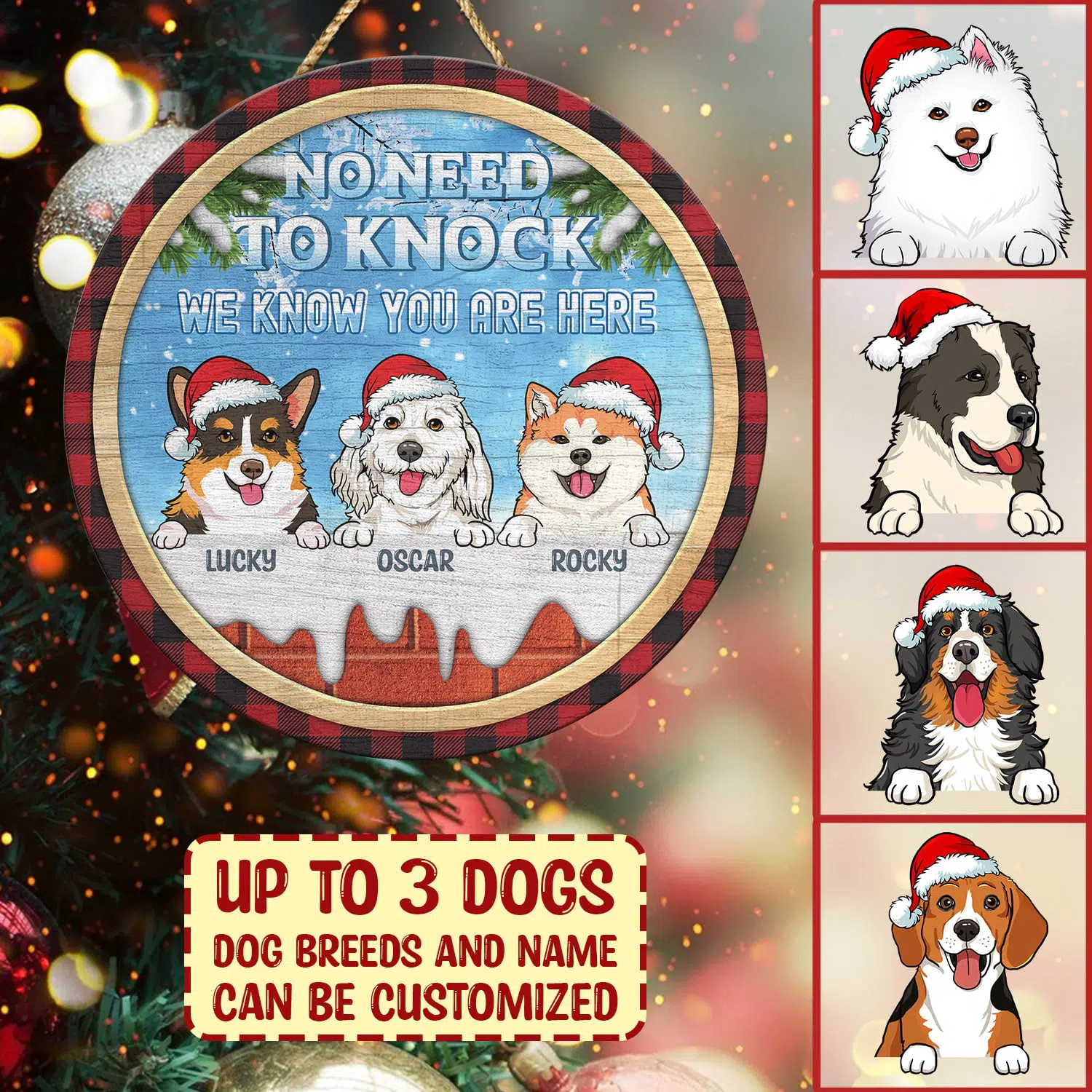 8vt. No Need To Knock Dog Breeds Door Sign Mk4