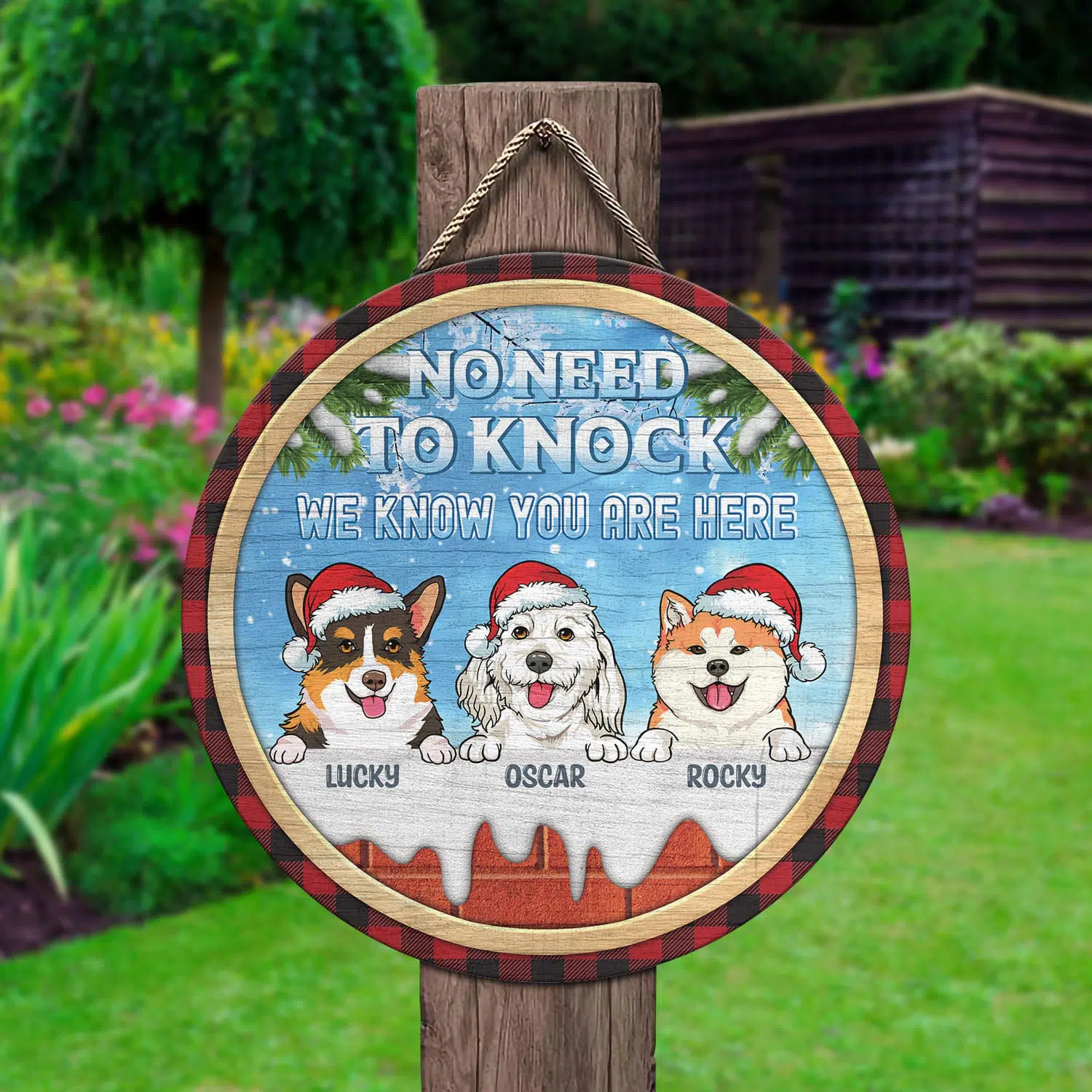 8vt. No Need To Knock Dog Breeds (sample Design 3) Door Sign Mockup 2