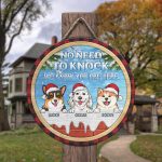 8vt. No Need To Knock Dog Breeds (sample Design 3) Door Sign Mockup 3