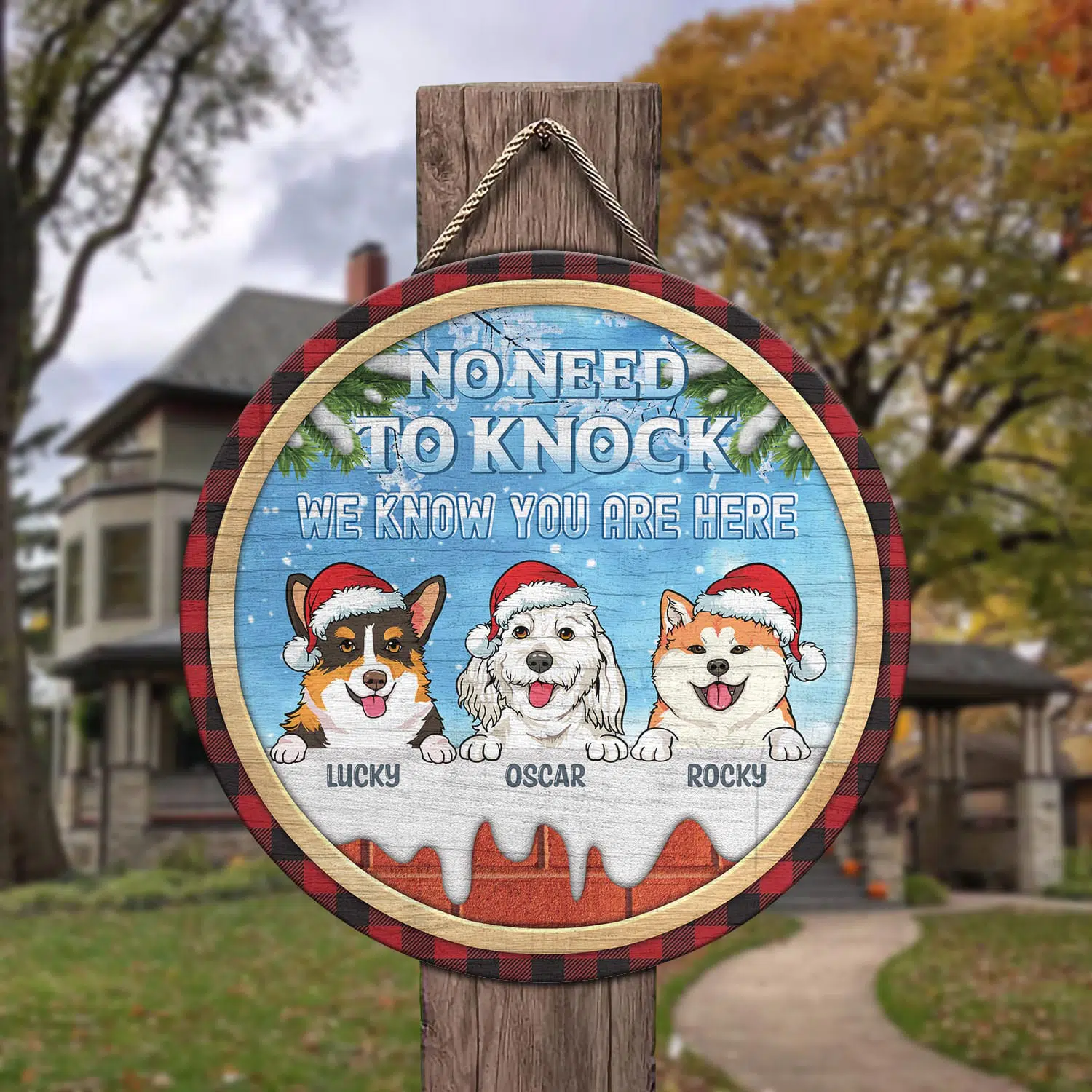 8vt. No Need To Knock Dog Breeds (sample Design 3) Door Sign Mockup 3