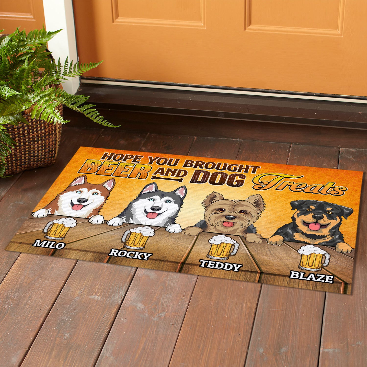 4vt. Hope You Brought Beer 4 ( Sample Design) Doormat Mockup 1