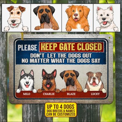 9vt. Dog Please Keep Gate Closed Sign 2