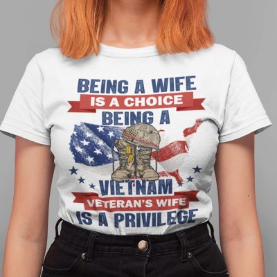Alternative view of Being A Wife Is A Choice Being A Vietnam Veteran's Wife Is A Privilege T-Shirt - V-Neck Tee