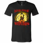 2Th. Hanging With My Witch, Black, V-Neck T-Shirt