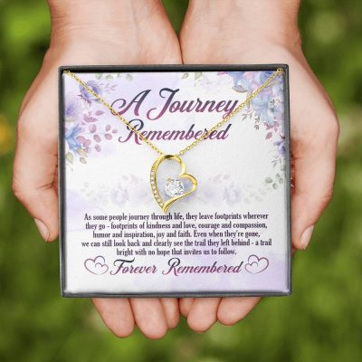 A Journey Remembered As Some People Journey Through Life Husband Memorial Forever Love Heart Pendant Necklace