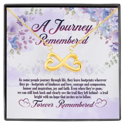A Journey Remembered As Some People Journey Through Life Husband Memorial Infinity Heart Pendant Necklace