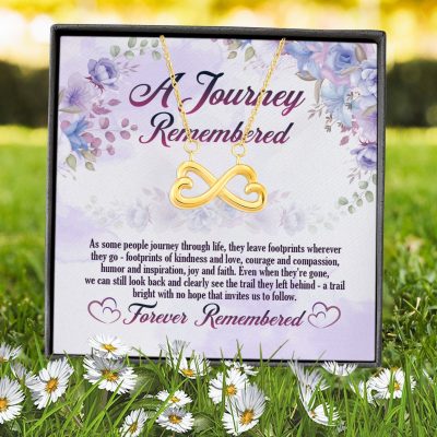 Alternative view of A Journey Remembered As Some People Journey Through Life Husband Memorial Infinity Heart Pendant Necklace