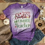 2Th. Santa Favorite Teacher Bleached Tee Bleached Mk3