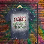 2Th. Santa Favorite Teacher Bleached Tee Bleached Mk8