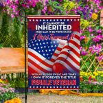 5VT. Female Veteran It Cannot Be Inherited Garden Flag Mockup 4