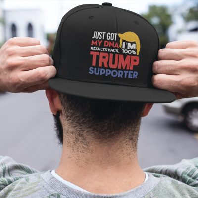 Alternative view of Just Got My Dna Results Back I'm 100% Trump Supporter Funny Trump Gifts Twill Cap - High-Profile Snapback Hat - Trucker Hat