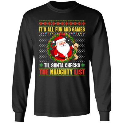34 HG UU TIEN. Santa Checks (7), Black, Long Sleeve