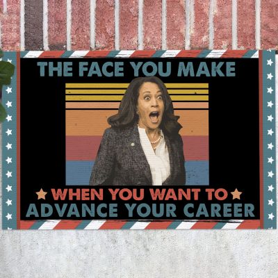 The Face You Make when You Want to Advance Your Career Funny Kamala Meme Vintage Entrance Indoor Outdoor Decorative Doormat
