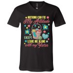 8VT. Yarn Nothing Can Fix My Attitude, Black, V-Neck T-Shirt