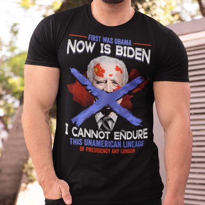 Alternative view of First Was Obama Now Is Biden I Cannot Endure This Unamerican Lineage Of Presidency Any Longer T-Shirt