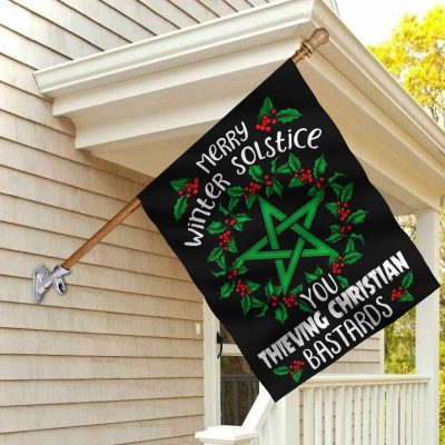 Merry Winter Solstice You Thieving Christian Bastards - Pagan Yule Entrance Decorative Doormat - Welcome Mat