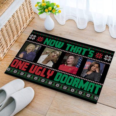 Alternative view of Now That's One Ugly Sweater Funny Political Entrance Indoor Outdoor Decorative Doormat