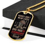 Heroes Don't Wear Capes They Wear Dog Tags And Combat Boots Veteran Dog Tag Pendant Necklace
