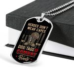 Heroes Don't Wear Capes They Wear Dog Tags And Combat Boots Veteran Dog Tag Pendant Necklace