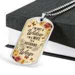 I'm Not A Widow I'm A Wife To A Husband With Wings Husband Memorial Dog Tag Pendant Necklace