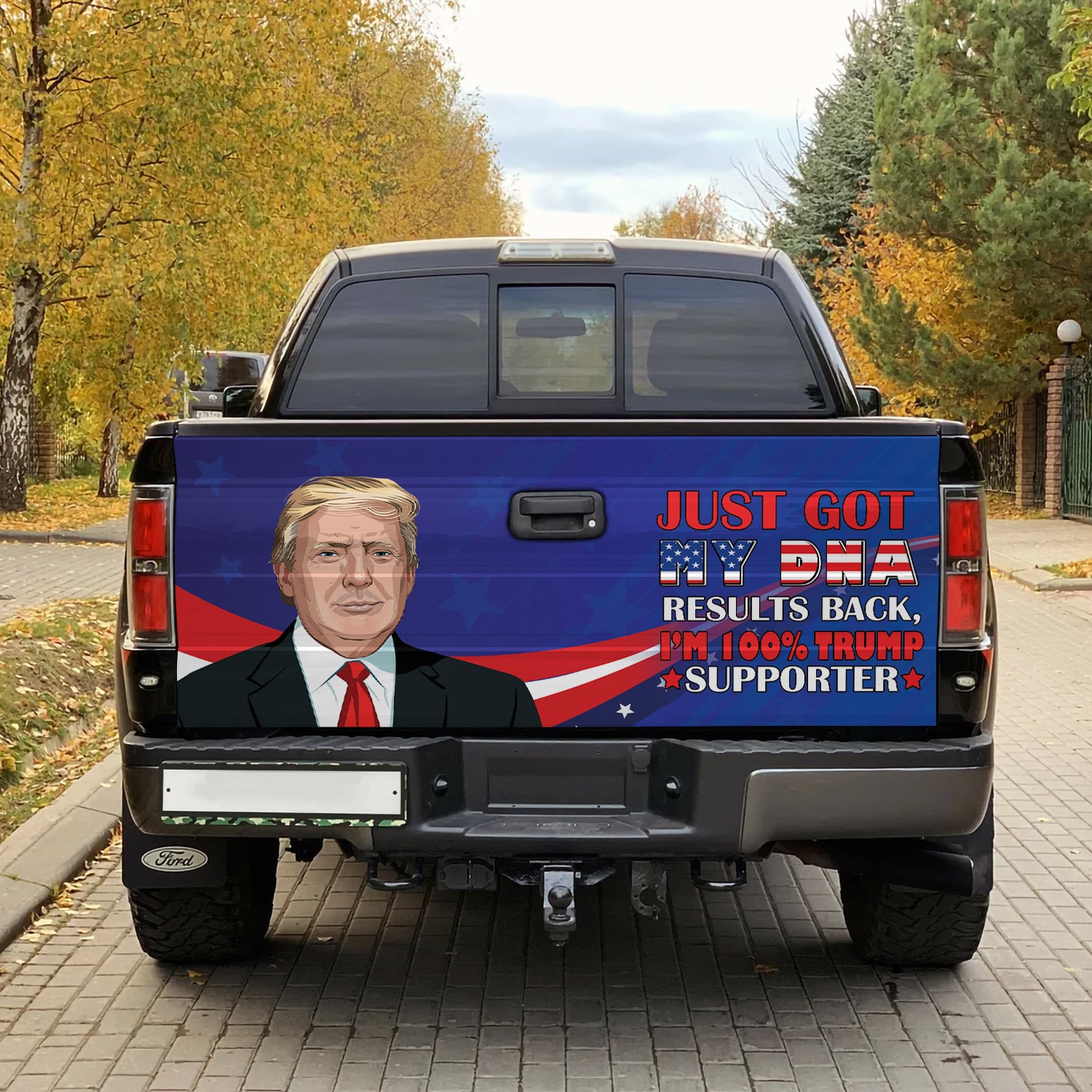 6Th. 100 Trump Supporter(5) Tailgate Wrap Mockup 1