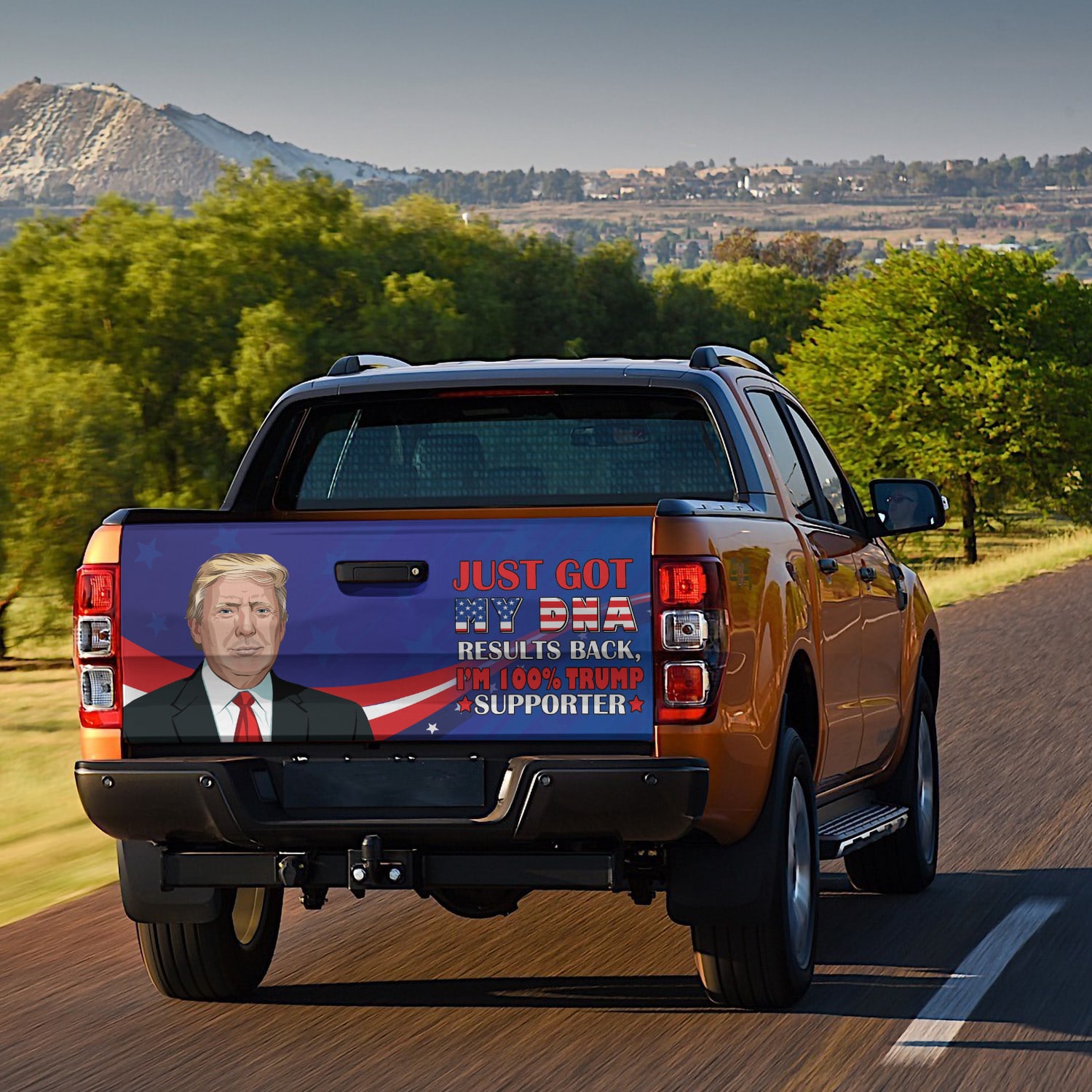 6Th. 100 Trump Supporter(5) Tailgate Wrap Mockup 8