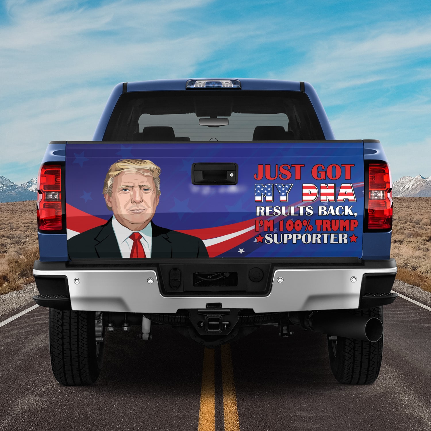 6Th. 100 Trump Supporter(5) Tailgate Wrap Mockup 11