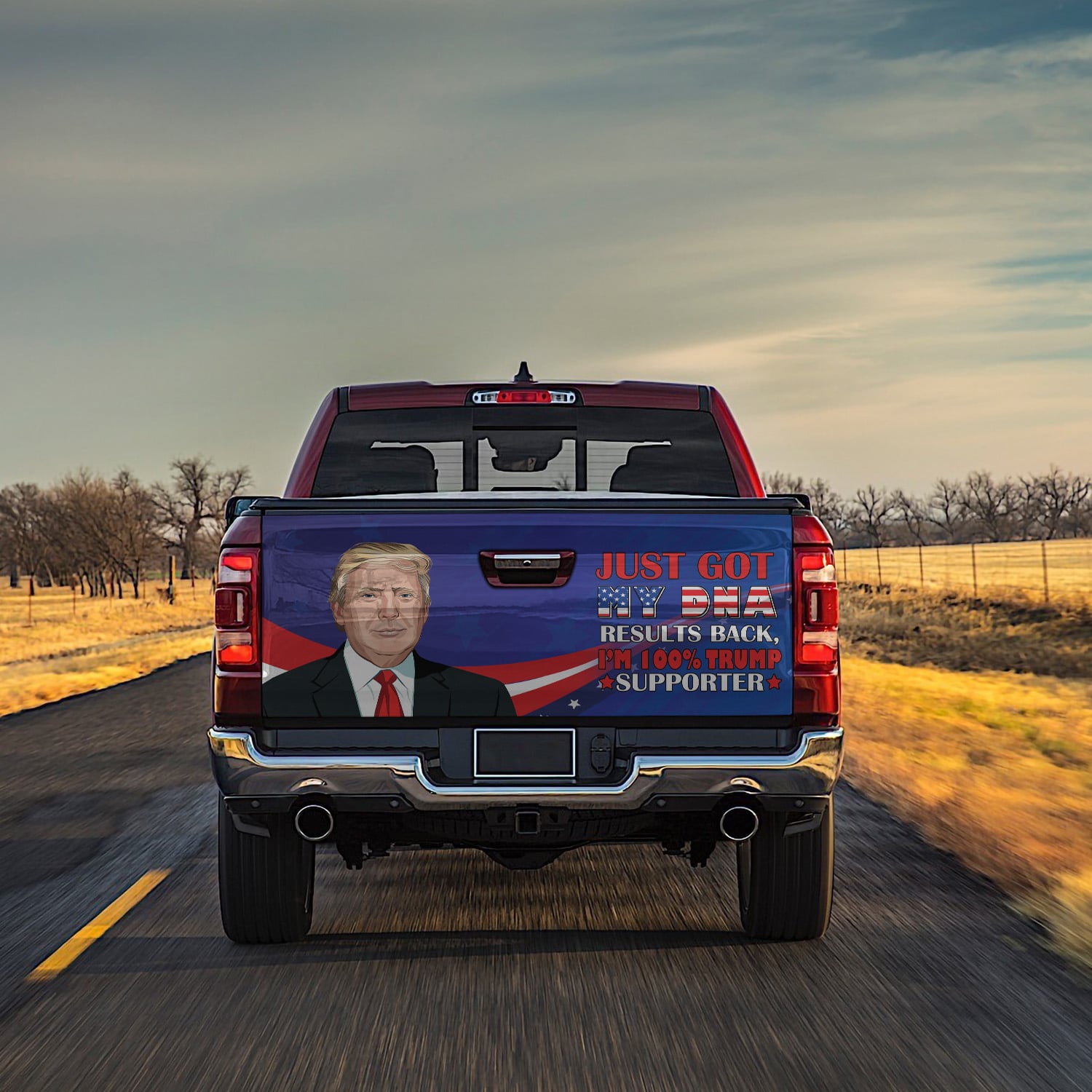 6Th. 100 Trump Supporter(5) Tailgate Wrap Mockup 13
