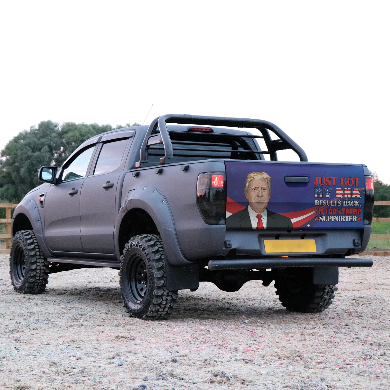 6Th. 100 Trump Supporter(5) Tailgate Wrap Mockup 15