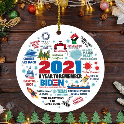 A Year To Remember 2021 Pandemic Christmas Ornament - 2021 Xmas Circle Ornament Keepsake
