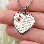 I Hide My Tears When I Say Your Name But The Pain In My Heart Is Still The Same Cardinal Heart Pendant Necklace - Bangle