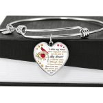 I Hide My Tears When I Say Your Name But The Pain In My Heart Is Still The Same Cardinal Heart Pendant Necklace - Bangle