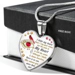 I Hide My Tears When I Say Your Name But The Pain In My Heart Is Still The Same Cardinal Heart Pendant Necklace - Bangle