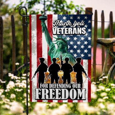 Thank You Veterans For Defending Our Freedom Garden Flag - Happy Veterans Day House Flag