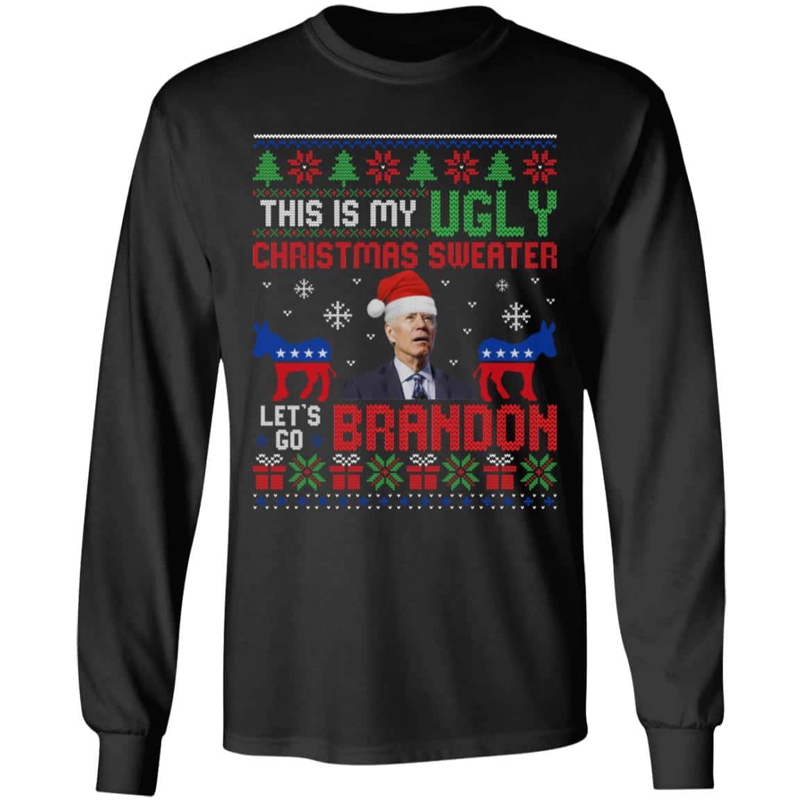 3TM. My Ugly Christmas Brandon, Black, Long Sleeve