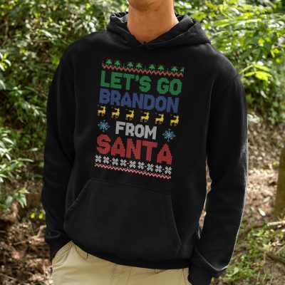 Alternative view of Let's Go Brandon From Santa Funny Ugly Christmas T-Shirt - Anti Biden Shirt - Hoodie - Sweatshirt - Long Sleeve