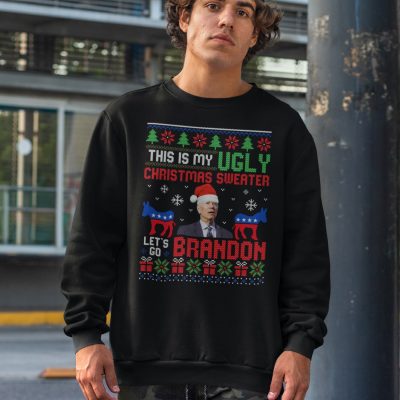 Alternative view of This Is My Ugly Christmas Sweater Let's Go Brandon Hoodie - Sweatshirt - Long Sleeve Shirt