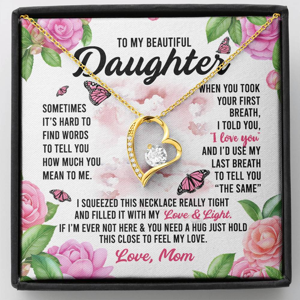 Sometimes It’s Hard to Find Words I Love You Mom Daughter Gift Forever Love Pendant Necklace - Forever Love Necklace (18K Yellow Gold) Sometimes It’s Hard to Find Words I Love You Mom Daughter Gift Forever Love Pendant Necklace - Forever Love Necklace (18K Yellow Gold)