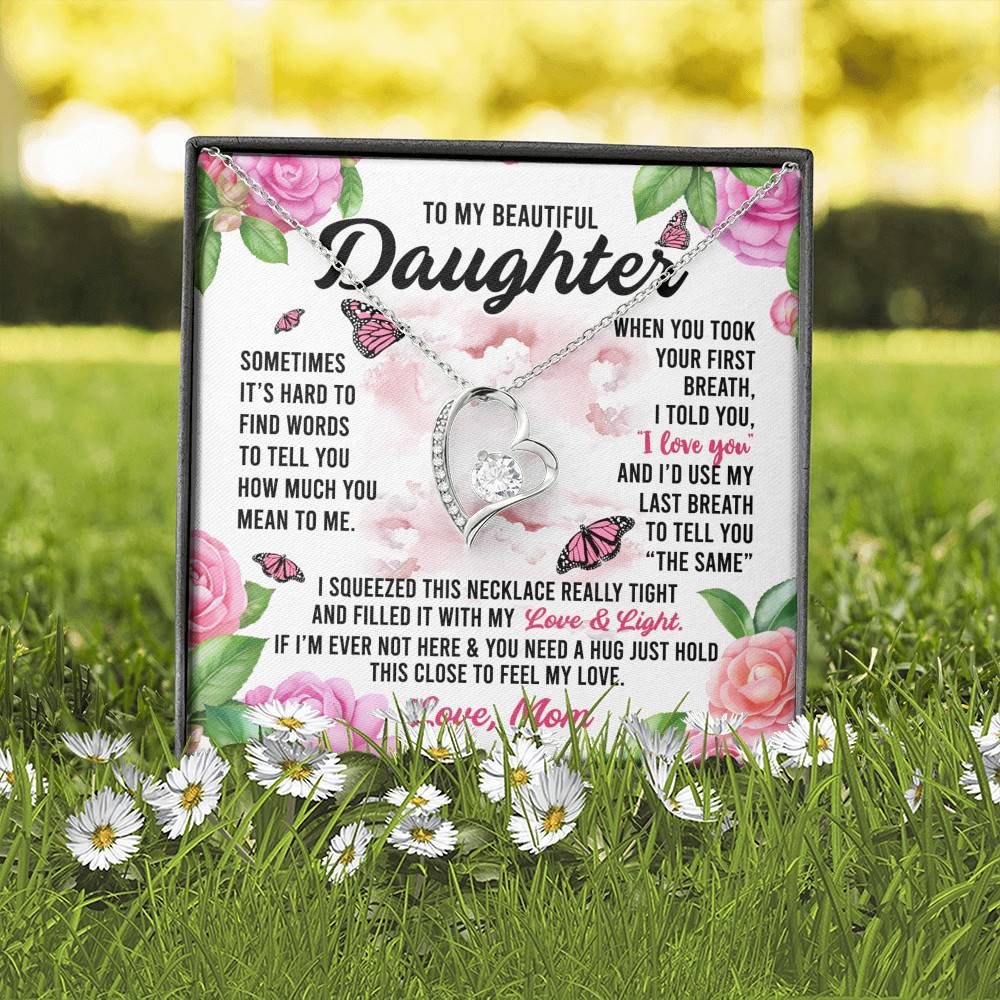 Sometimes It’s Hard to Find Words I Love You Mom Daughter Gift Forever Love Pendant Necklace Sometimes It’s Hard to Find Words I Love You Mom Daughter Gift Forever Love Pendant Necklace