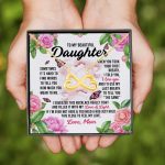 4P. To daughter it's hard Infinity Heart Necklace (Gold)