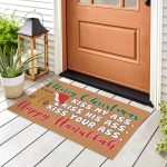 2TM. Merry Christmas Happy Hanukkah Doormat Doormat mockup 8