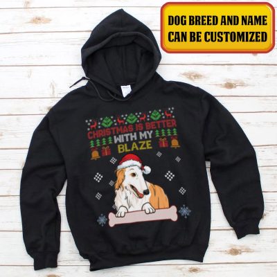 Alternative view of Christmas Is Better With My Dog Personalized Dog Christmas Hoodie - Sweatshirt - Custom Dog Xmas Shirt