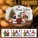Always Sisters Personalized Sisters Custom Shaped Wooden Christmas Ornament - Sisters Xmas Ornament