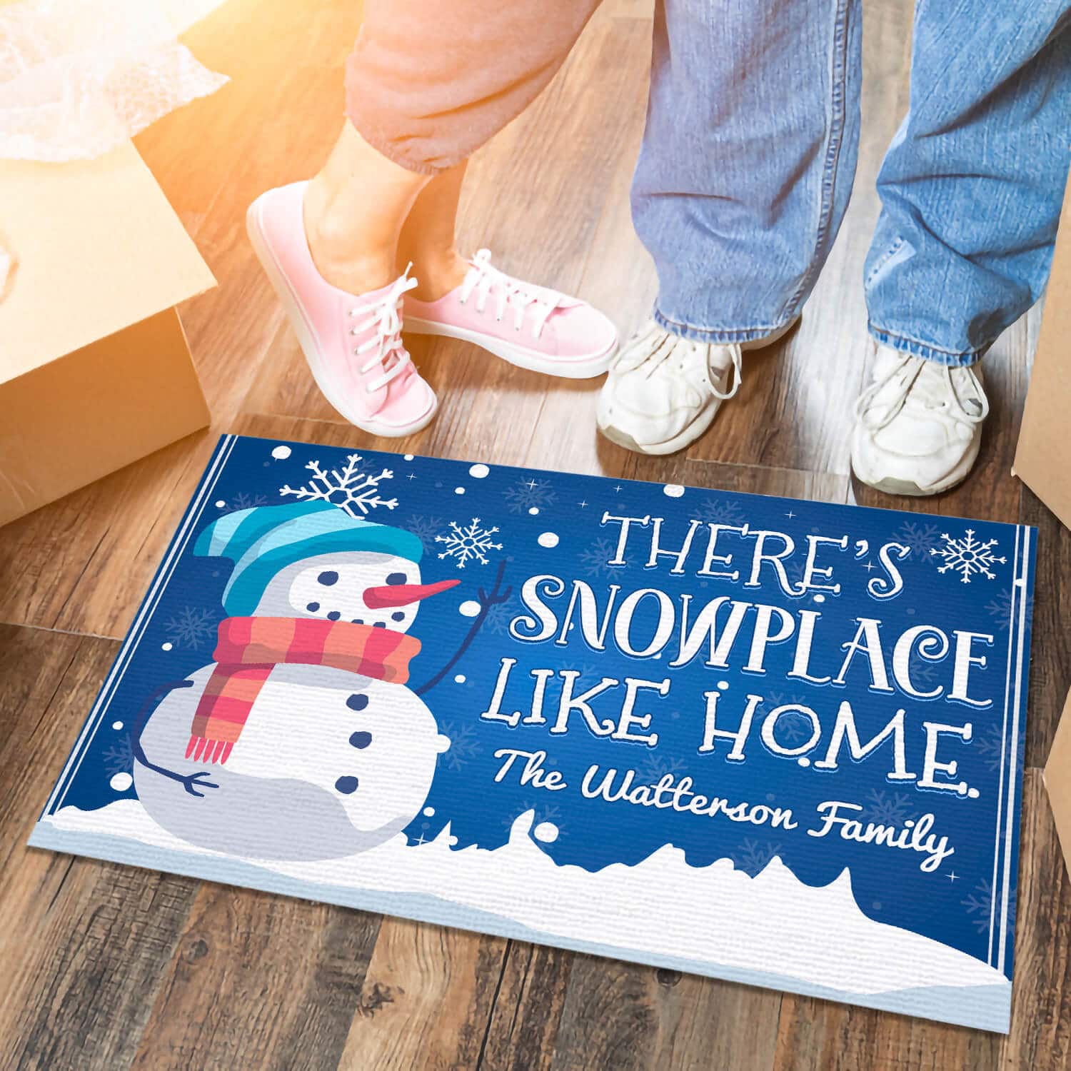 2TM. Snowplace Like Home (Sample Design) Doormat mockup 6